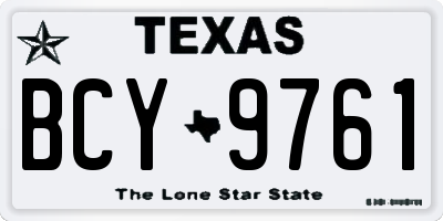 TX license plate BCY9761