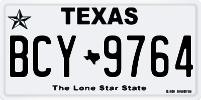 TX license plate BCY9764