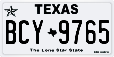 TX license plate BCY9765
