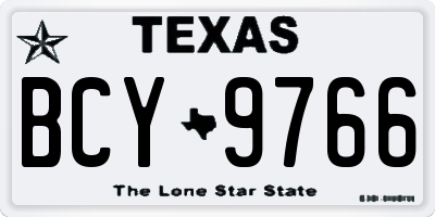 TX license plate BCY9766