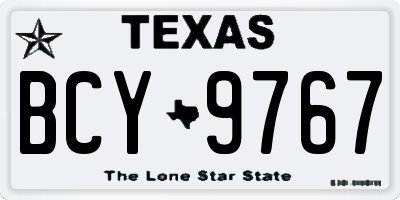 TX license plate BCY9767
