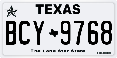 TX license plate BCY9768