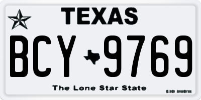 TX license plate BCY9769