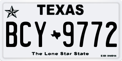 TX license plate BCY9772