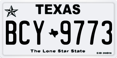 TX license plate BCY9773