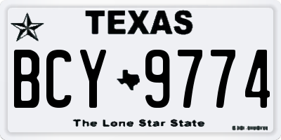 TX license plate BCY9774
