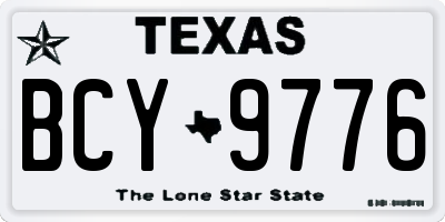 TX license plate BCY9776