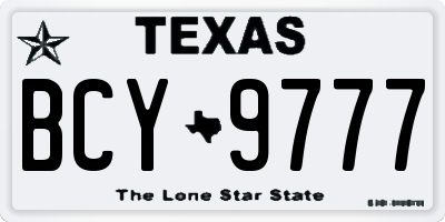 TX license plate BCY9777