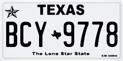 TX license plate BCY9778