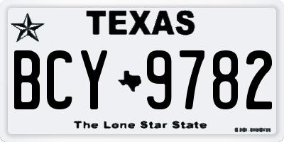 TX license plate BCY9782