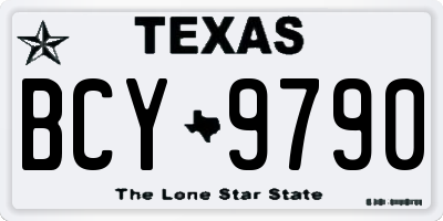 TX license plate BCY9790