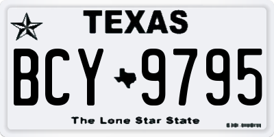 TX license plate BCY9795