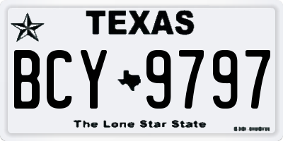 TX license plate BCY9797