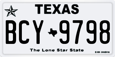 TX license plate BCY9798