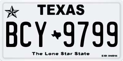 TX license plate BCY9799