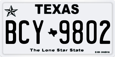 TX license plate BCY9802