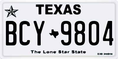 TX license plate BCY9804