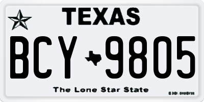 TX license plate BCY9805