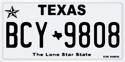 TX license plate BCY9808