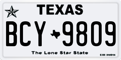TX license plate BCY9809