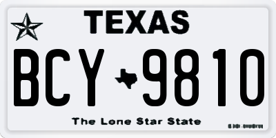 TX license plate BCY9810
