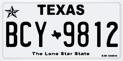 TX license plate BCY9812