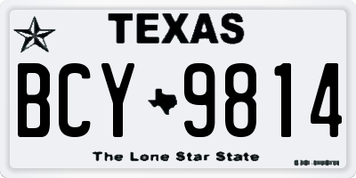 TX license plate BCY9814
