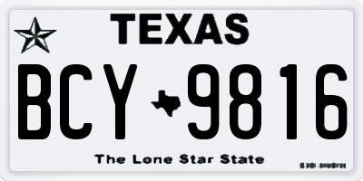 TX license plate BCY9816