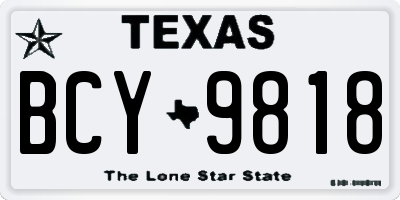 TX license plate BCY9818