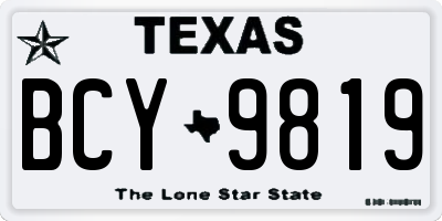 TX license plate BCY9819