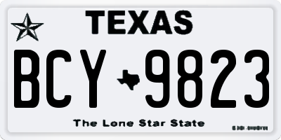 TX license plate BCY9823