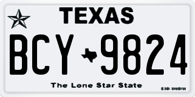 TX license plate BCY9824