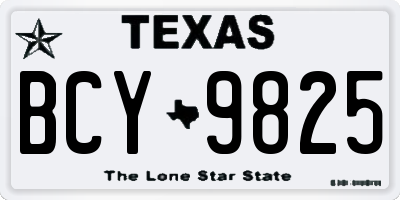 TX license plate BCY9825