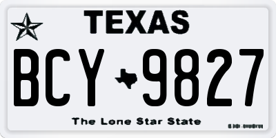 TX license plate BCY9827