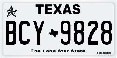 TX license plate BCY9828