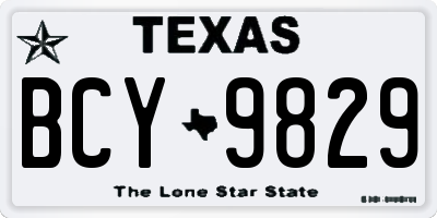 TX license plate BCY9829