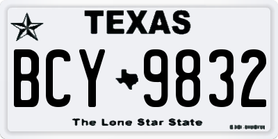 TX license plate BCY9832