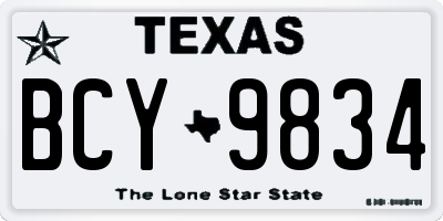 TX license plate BCY9834