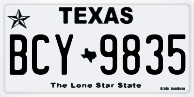 TX license plate BCY9835