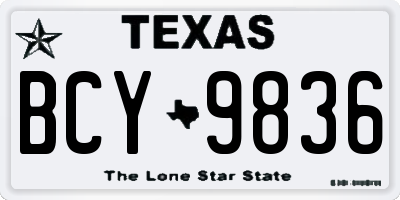 TX license plate BCY9836