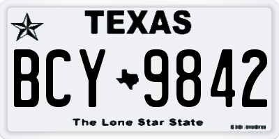 TX license plate BCY9842