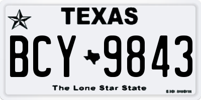 TX license plate BCY9843