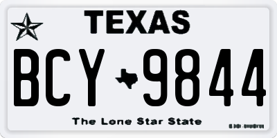 TX license plate BCY9844