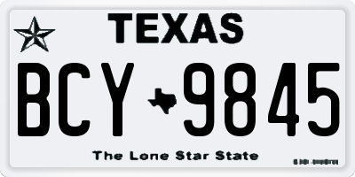 TX license plate BCY9845