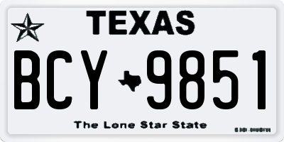 TX license plate BCY9851