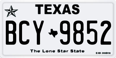 TX license plate BCY9852