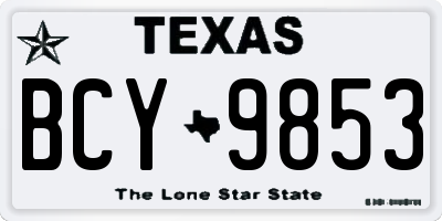TX license plate BCY9853