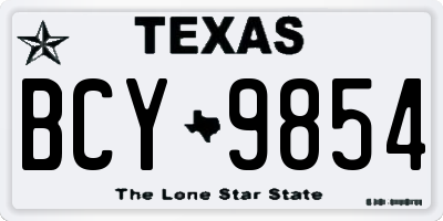 TX license plate BCY9854