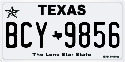TX license plate BCY9856