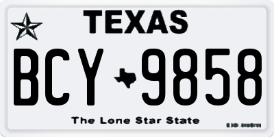 TX license plate BCY9858